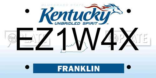 EZ1W4X Kentucky License Plate