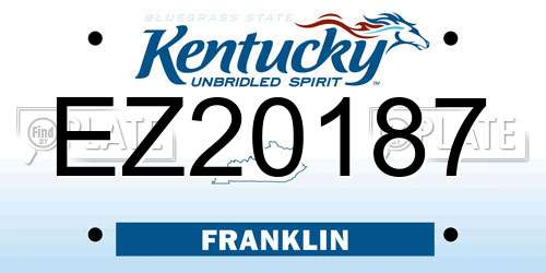 EZ20187 Kentucky License Plate