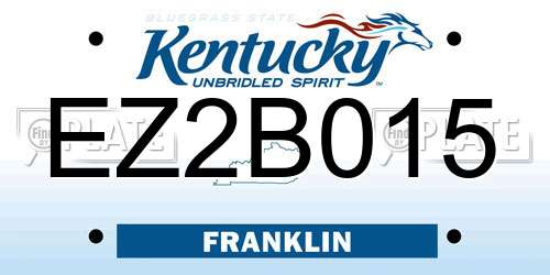 EZ2B015 Kentucky License Plate