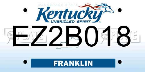 EZ2B018 Kentucky License Plate