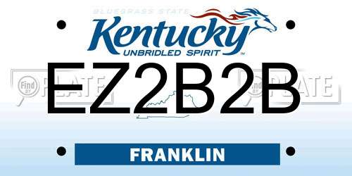 EZ2B2B Kentucky License Plate