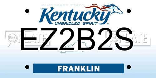 EZ2B2S Kentucky License Plate