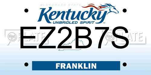 EZ2B7S Kentucky License Plate
