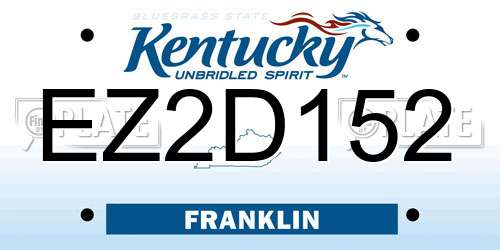 EZ2D152 Kentucky License Plate