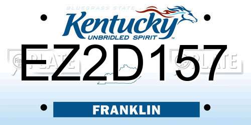 EZ2D157 Kentucky License Plate