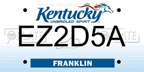 EZ2D5A Kentucky License Plate