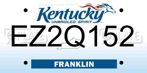 EZ2Q152 Kentucky License Plate
