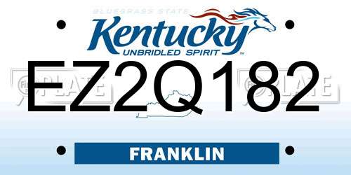 EZ2Q182 Kentucky License Plate