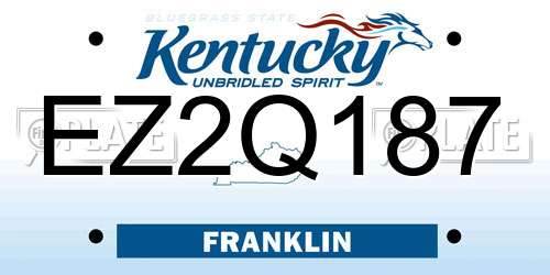 EZ2Q187 Kentucky License Plate