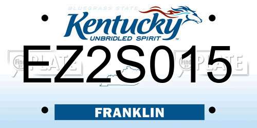 EZ2S015 Kentucky License Plate