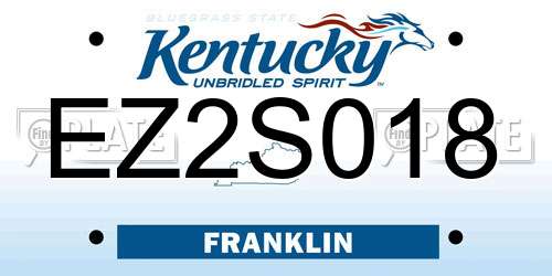 EZ2S018 Kentucky License Plate