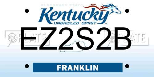 EZ2S2B Kentucky License Plate