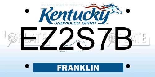 EZ2S7B Kentucky License Plate