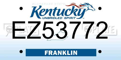 EZ53772 Kentucky License Plate