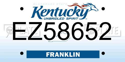 EZ58652 Kentucky License Plate
