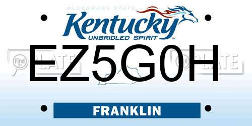 EZ5G0H Kentucky License Plate