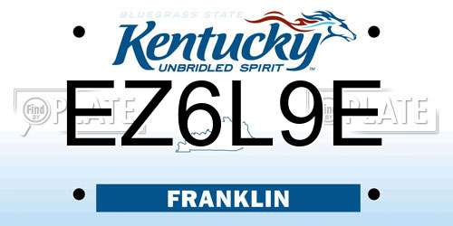 EZ6L9E Kentucky License Plate