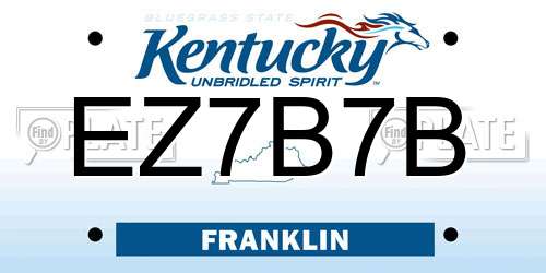 EZ7B7B Kentucky License Plate