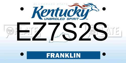 EZ7S2S Kentucky License Plate