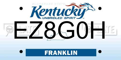 EZ8G0H Kentucky License Plate