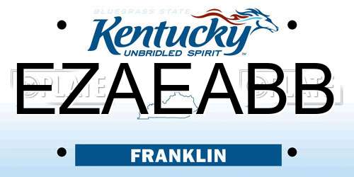 EZAEABB Kentucky License Plate