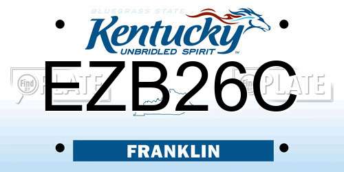 EZB26C Kentucky License Plate