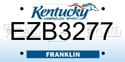 EZB3277 Kentucky License Plate