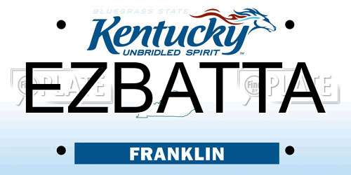 EZBATTA Kentucky License Plate
