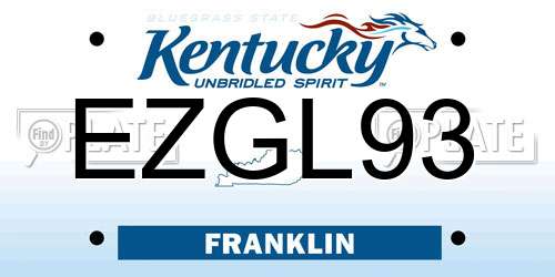 EZGL93 Kentucky License Plate