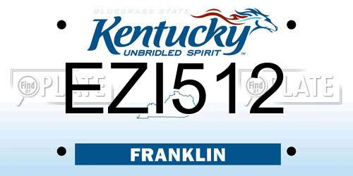 EZI512 Kentucky License Plate