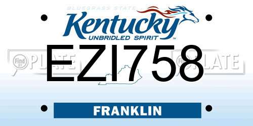 EZI758 Kentucky License Plate