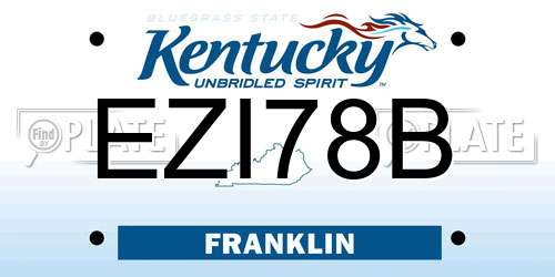 EZI78B Kentucky License Plate