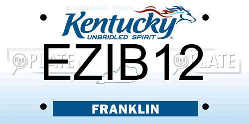 EZIB12 Kentucky License Plate