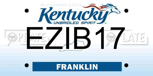 EZIB17 Kentucky License Plate