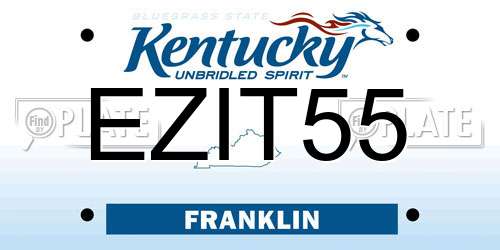 EZIT55 Kentucky License Plate