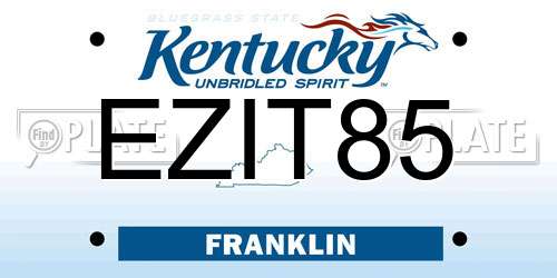 EZIT85 Kentucky License Plate