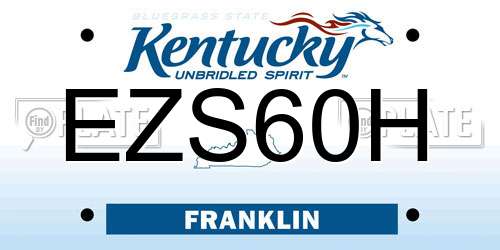 EZS60H Kentucky License Plate
