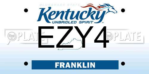 EZY4 Kentucky License Plate