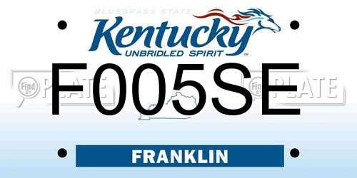 F005SE Kentucky License Plate