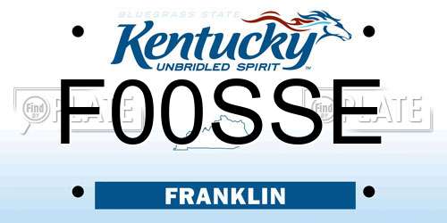 F00SSE Kentucky License Plate