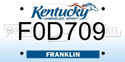 F0D709 Kentucky License Plate