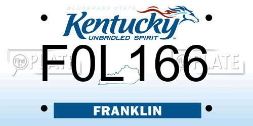 F0L166 Kentucky License Plate