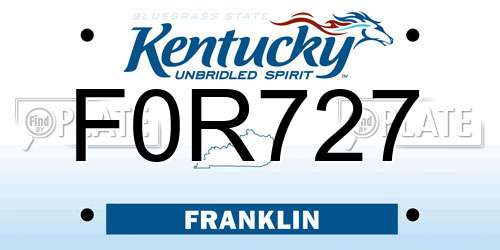 F0R727 Kentucky License Plate