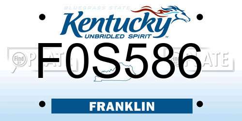 F0S586 Kentucky License Plate
