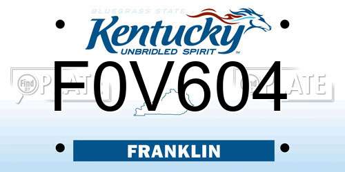 F0V604 Kentucky License Plate
