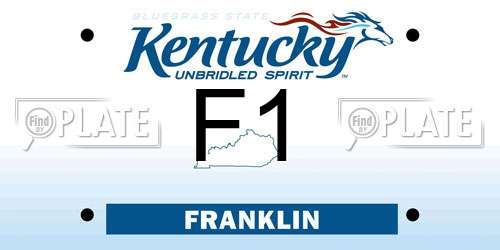 F1 Kentucky License Plate