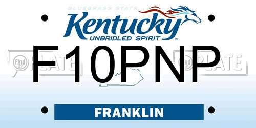 F10PNP Kentucky License Plate