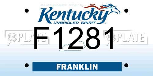 F1281 Kentucky License Plate