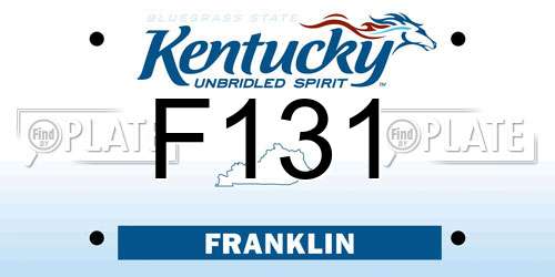 F131 Kentucky License Plate
