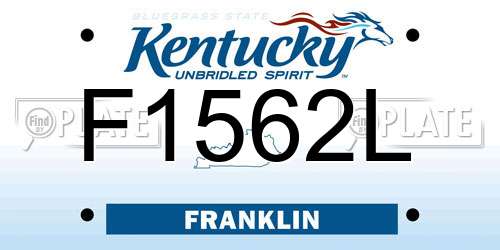 F1562L Kentucky License Plate